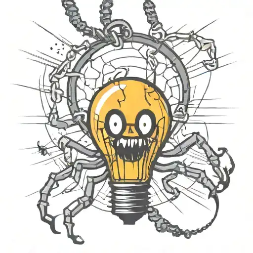 Hanging Light Bulb With Spider On Pull Chain