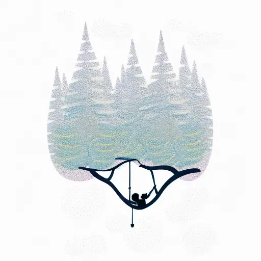 Person On Tree Swing On Cliff Overlooking Sunset On Water