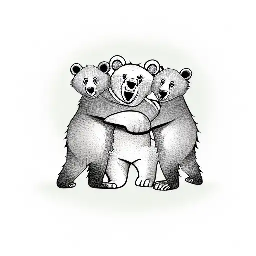 Papa Bear With 3 Cubs