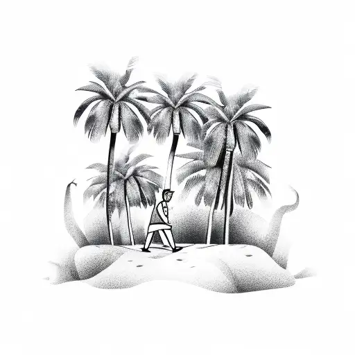 Man Under A Palm Tree