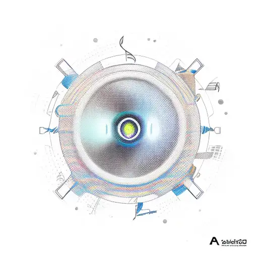 A New-school Design Of A Car Engine With Music Speakers Incorporated