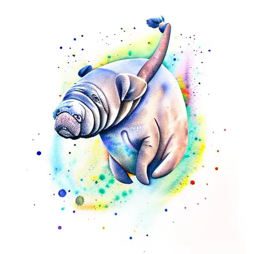 Watercolor Manatee