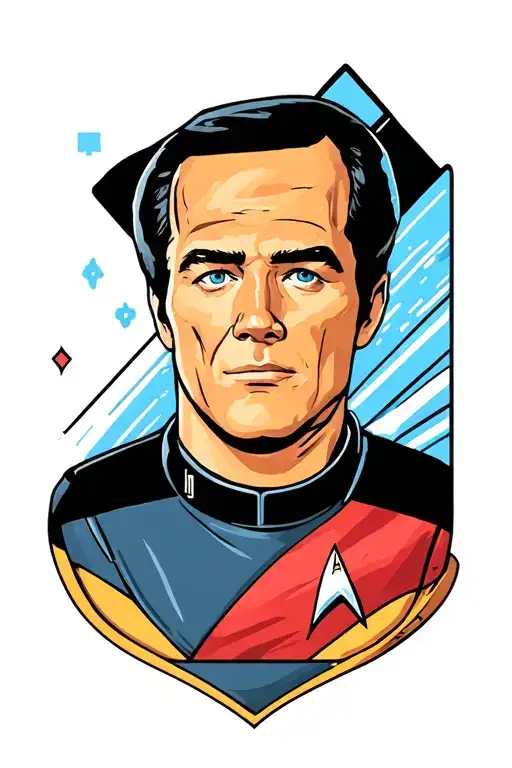 Star Trek Next Generation Communication Badge With Captain Picards Uniform Colors Inside The Badge