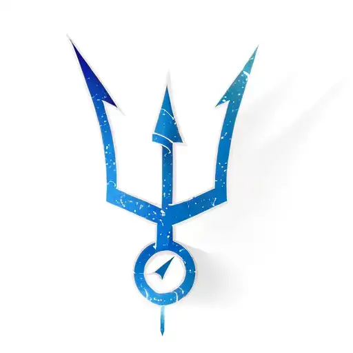 A Blue Arrow With An Arrowhead In The Middle