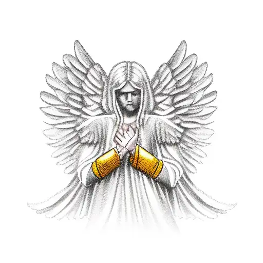 Angel Holding Hands With A Roman Soldier