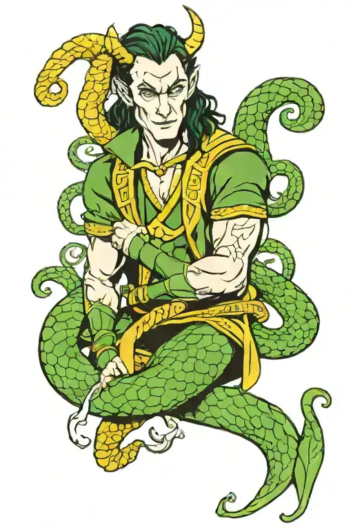 Loki With Snakes Wrapped