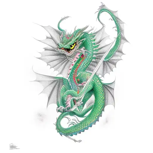 Green Dragon Flying