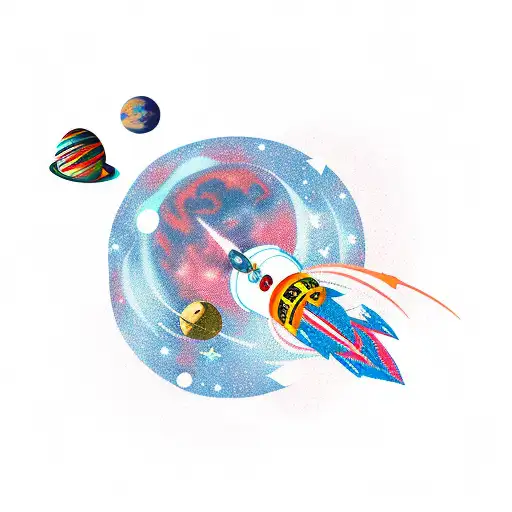 Outer Space And Rocket Launch And Future