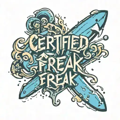 Lettering That Says Certified Freak