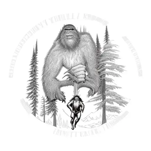 Sasquatch Climbing Tree