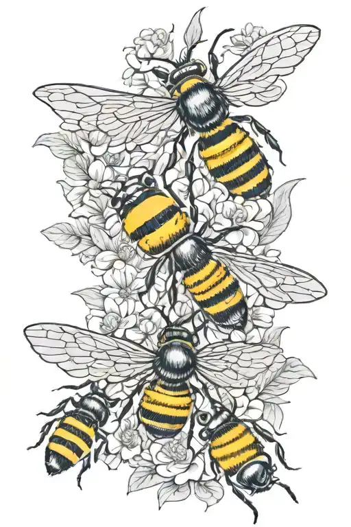 Bees And Insect Floral Sleeve