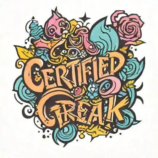 Lettering That Says Certified Freak