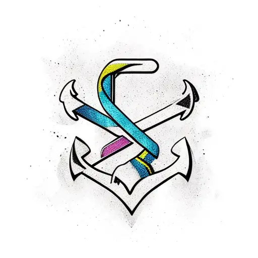 An Anchor Cut Down The Middle Starting To Split Apart