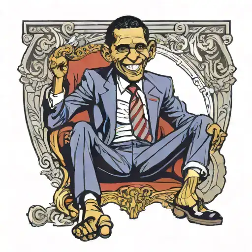 Frontal View Half Joker Half Obama