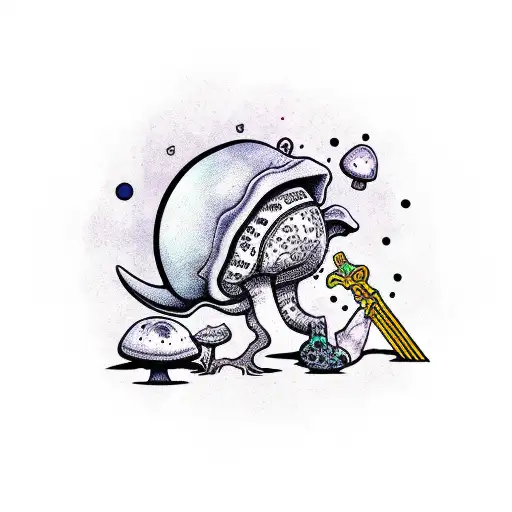 Moon Mushroom Frog With Sword