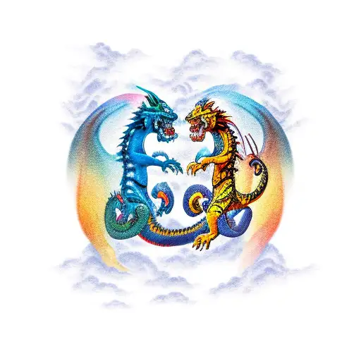 Dragon And Tiger In A Fierce Battle