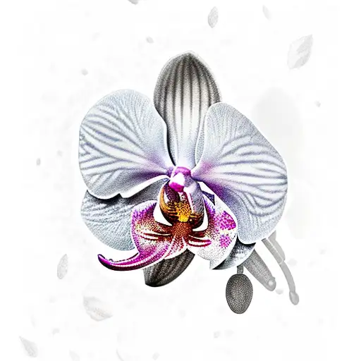 A Pink Orchid Surrounded By Storm