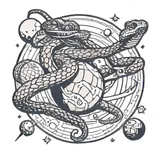 Snake Circling Planets