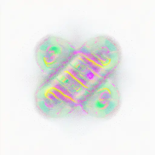 An Abstract Representation Of A Rave Scene With Pulsating Lights And Dancing Figures