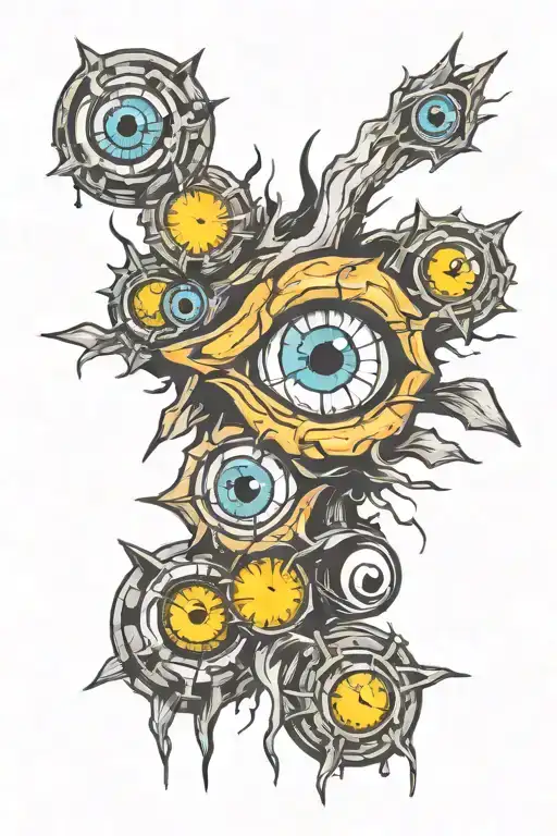 6 Eyes With Different Look Like A Dried Wound