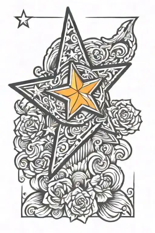 Texas Inspired Tattoo With Star On Shoulder