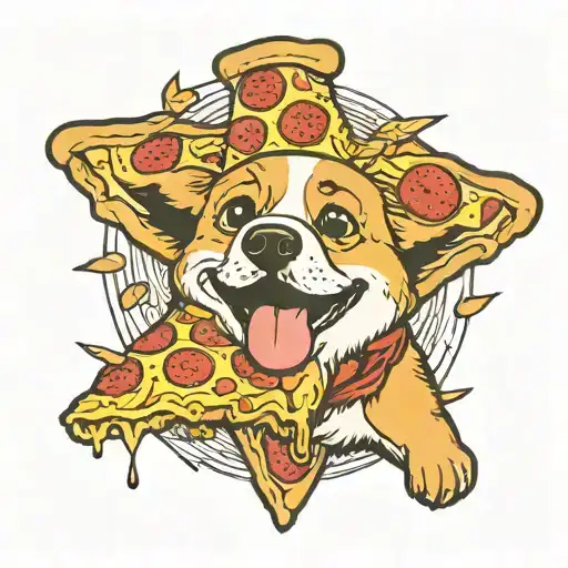 A Pizza Slice Morphing Into A Corgi Face Made Friends With All My