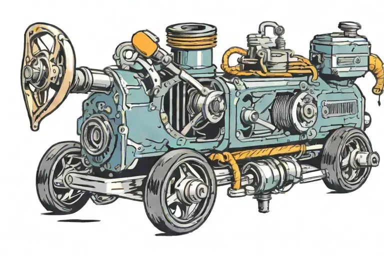 Tattoo Machine With Wheels As It Was Driving Away Into Sunset