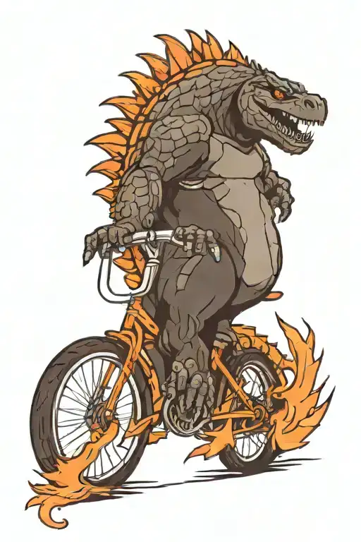 Godzilla Riding Bicycle