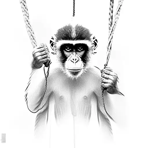 Monkey Hanging From Branch