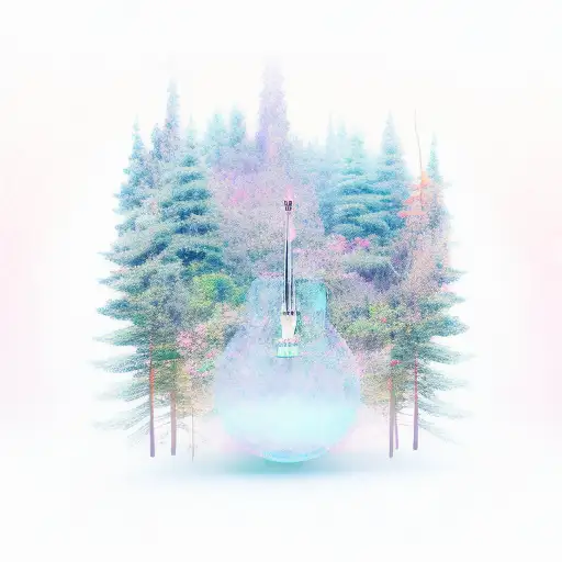 A Serene Forest With Musical Notes Floating In The Air
