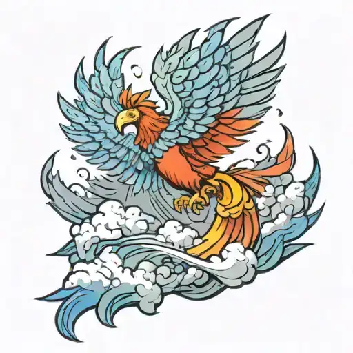 Phoenix Emerging From A Storm Cloud