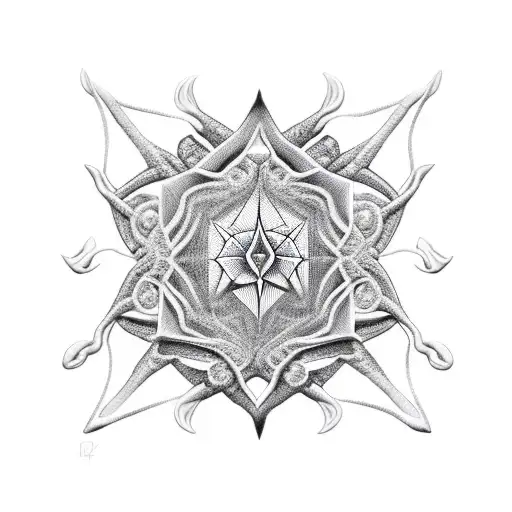 Black Matte Spider With Sacred Geometry Tatoo On Its Back