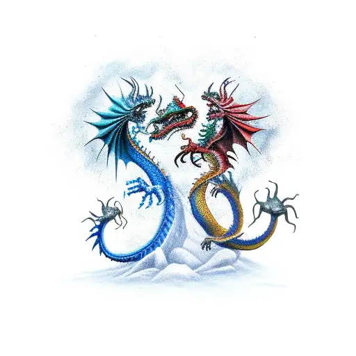 Dragon Fights With Scorpion