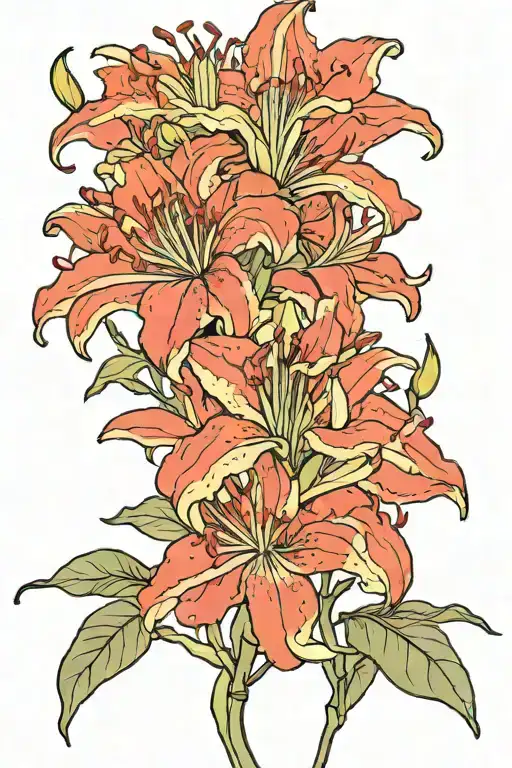 Multiple Red Outlined Blood Lily Flower