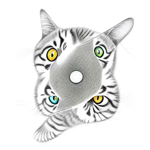 A Tabby Cat And A Calico Cat Forming A Yin And Yang