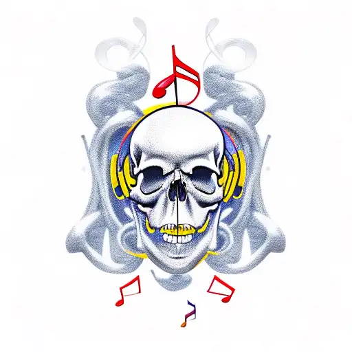 Musical Notes Forming A Skull