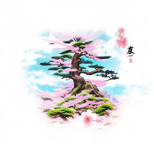 Samurai Under Japanese Cherry Blossom