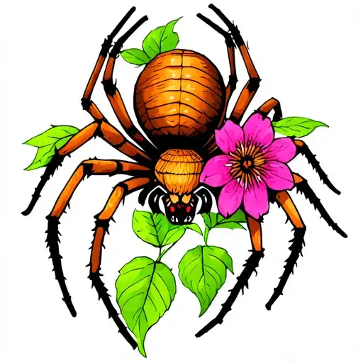 Spider Flowers Folk Art Vine