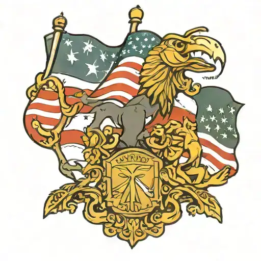 Syrian Flag And American Flag With Animal