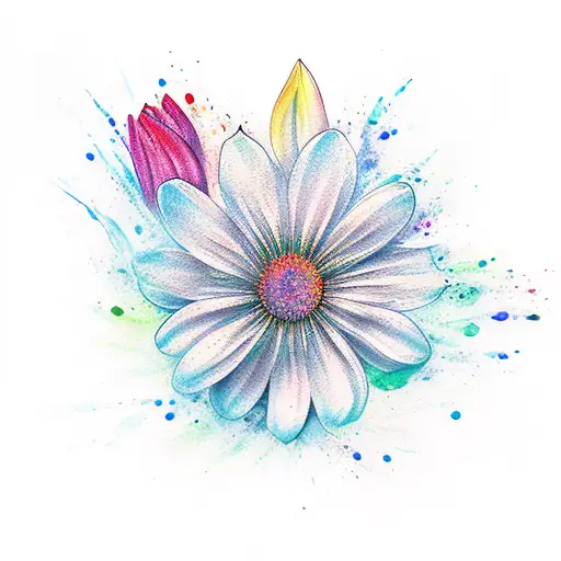 Flower With Water Color Background And The Name Kieanna