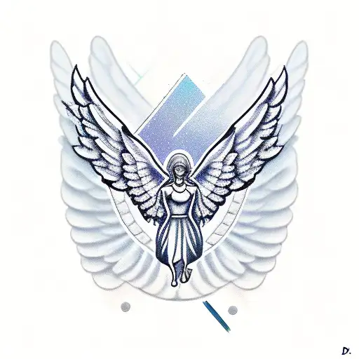 The Letter D With An Angel Wing On The Right Side