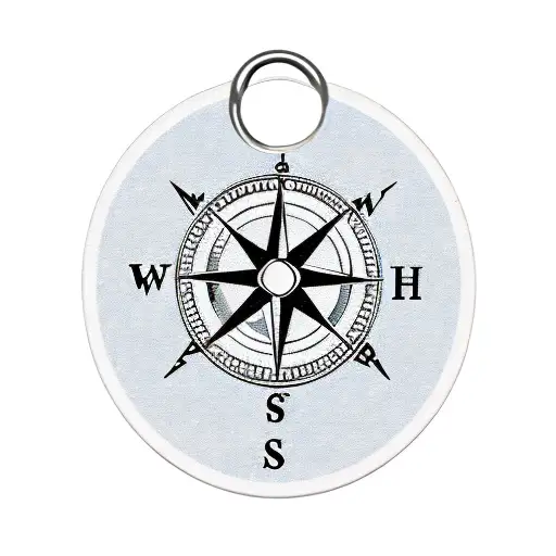 A Compass Intertwined With A Military Dog Tag