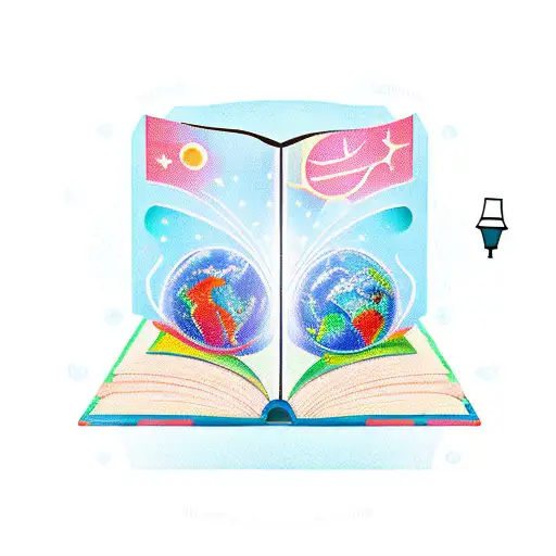 Open Book With A Lamp Inside