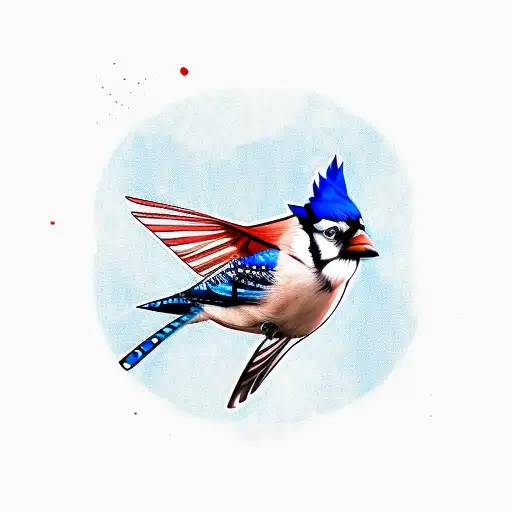Bluejay Fighting Cardinal
