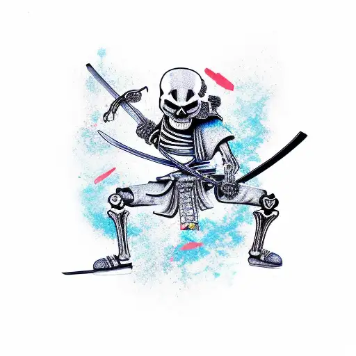 Skeleton Samurai With Katana