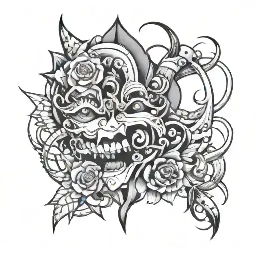 Black Grey Tattoo Design