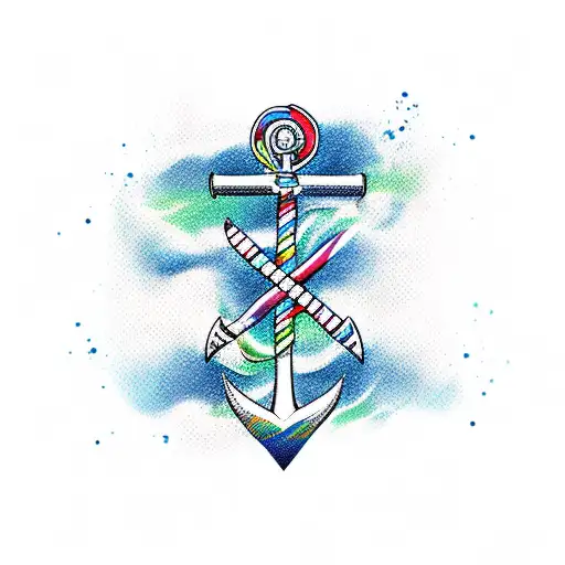 A Flair With A Paddle Surf And A Anchor