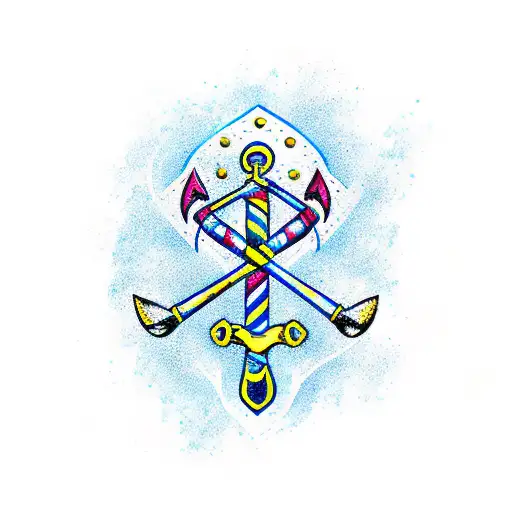 A Flair With Paddle Surf And A Anchor