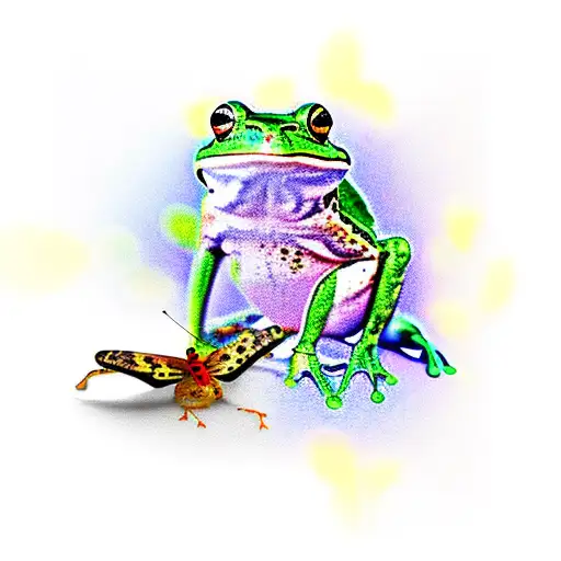 Frog With Butterfly