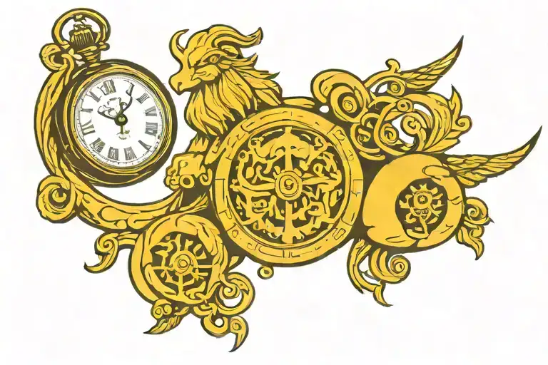 Greek Mythology With Viking Compas Pocket Watch Black